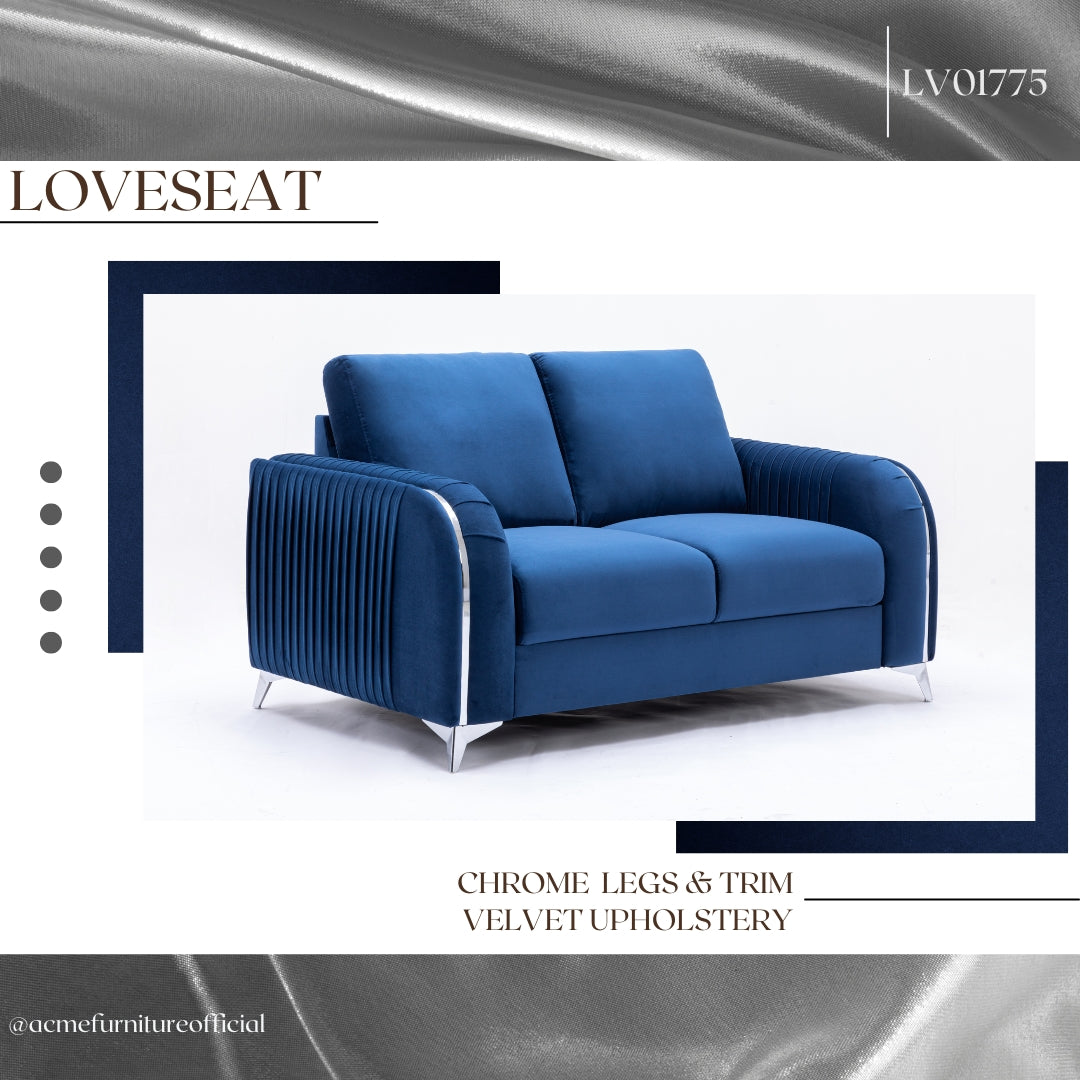 Wenona Loveseat, Blue Velvet Lv01775 Blue Velvet