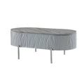 Yukino Coffee Table, Gray High Gloss & Chrome Finish Lv02411 Gray Metal & Wood