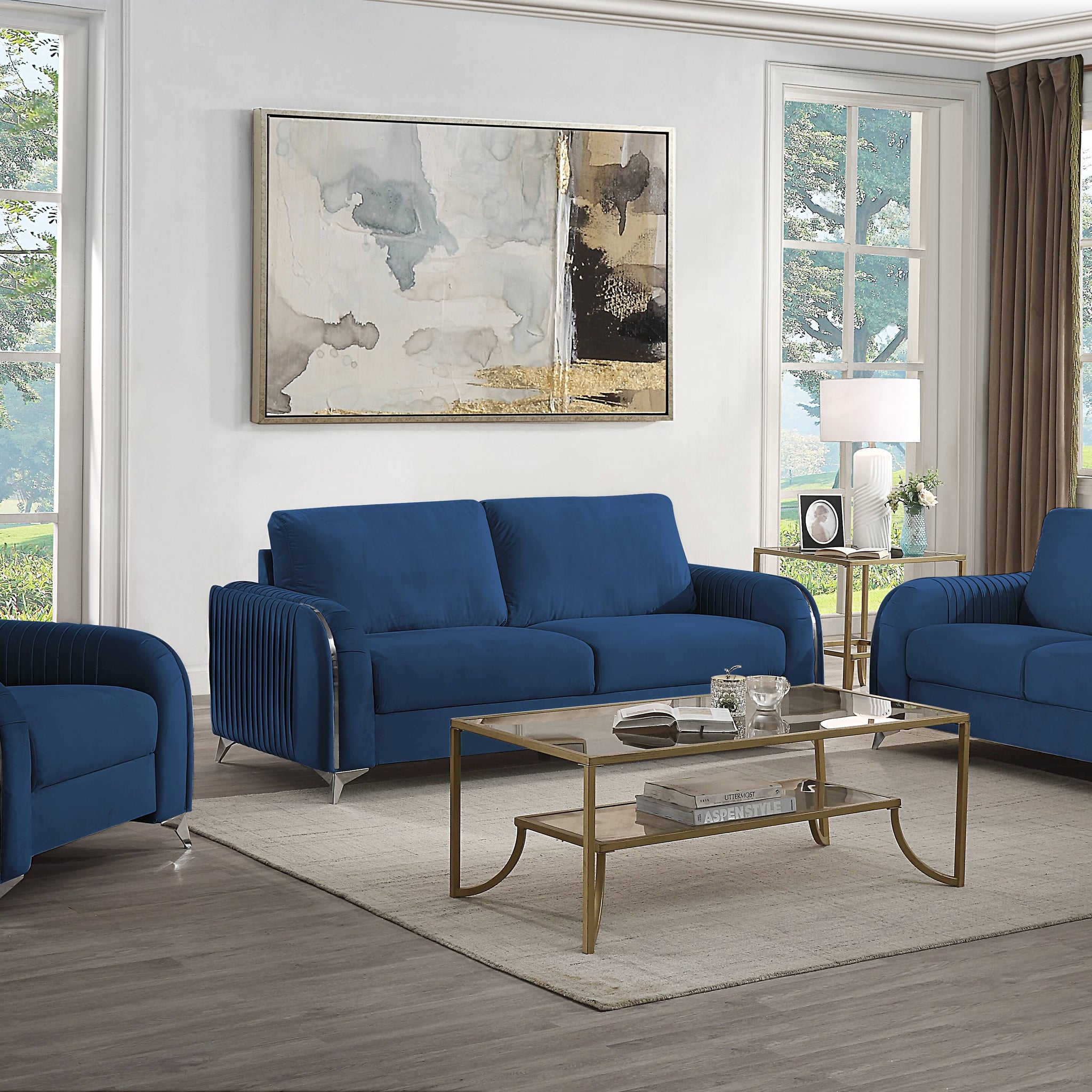 Wenona Sofa, Blue Velvet Lv01774 Blue Velvet