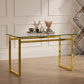 Modern Minimalist Rectangular Glass Dining Table For 4 6 With 0.31