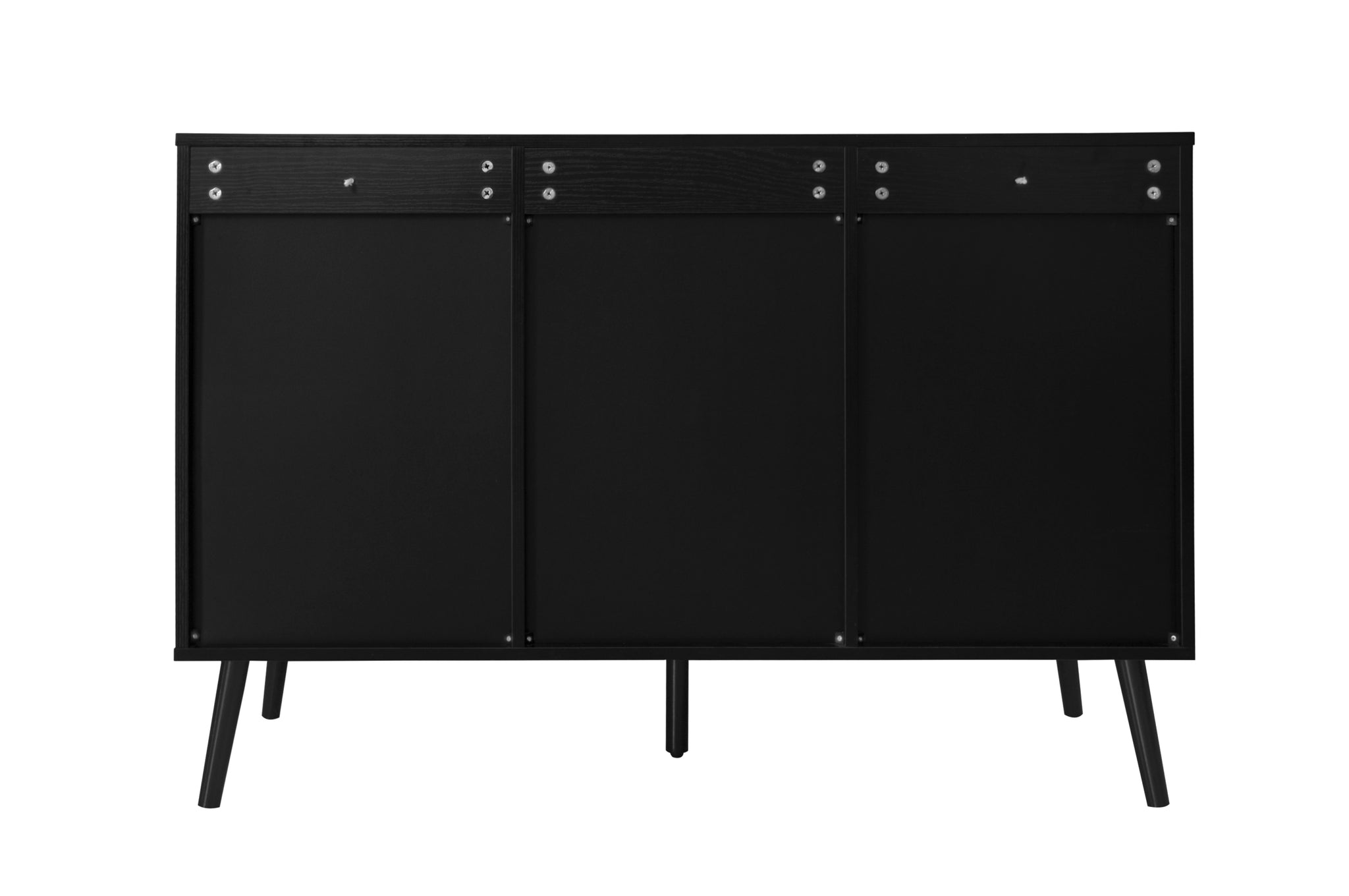 2 Door 3 Drawer Cabinet, Accent Storage Cabinet black-mdf