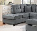 Dark Gray Plush Microfiber Living Room Furniture 3 Pcs Reversible Sectional Sofa Set Sofa W Cup Holder Reversible Chaise And Storage Ottoman Dark Gray Primary Living Space Contemporary,Modern,Transitional L Shaped Rubberwood Microfiber 5 Seat