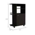 Opal Kitchen Cart, Single Door Cabinet, Four Casters, Black Black Particle Board Particle Board