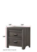 1Pc Contemporary Nightstand End Table With Two Storage Drawers Brown Gray Finish Bedroom Wooden Furniture Brown 2 Drawers Bedside Cabinet Wood