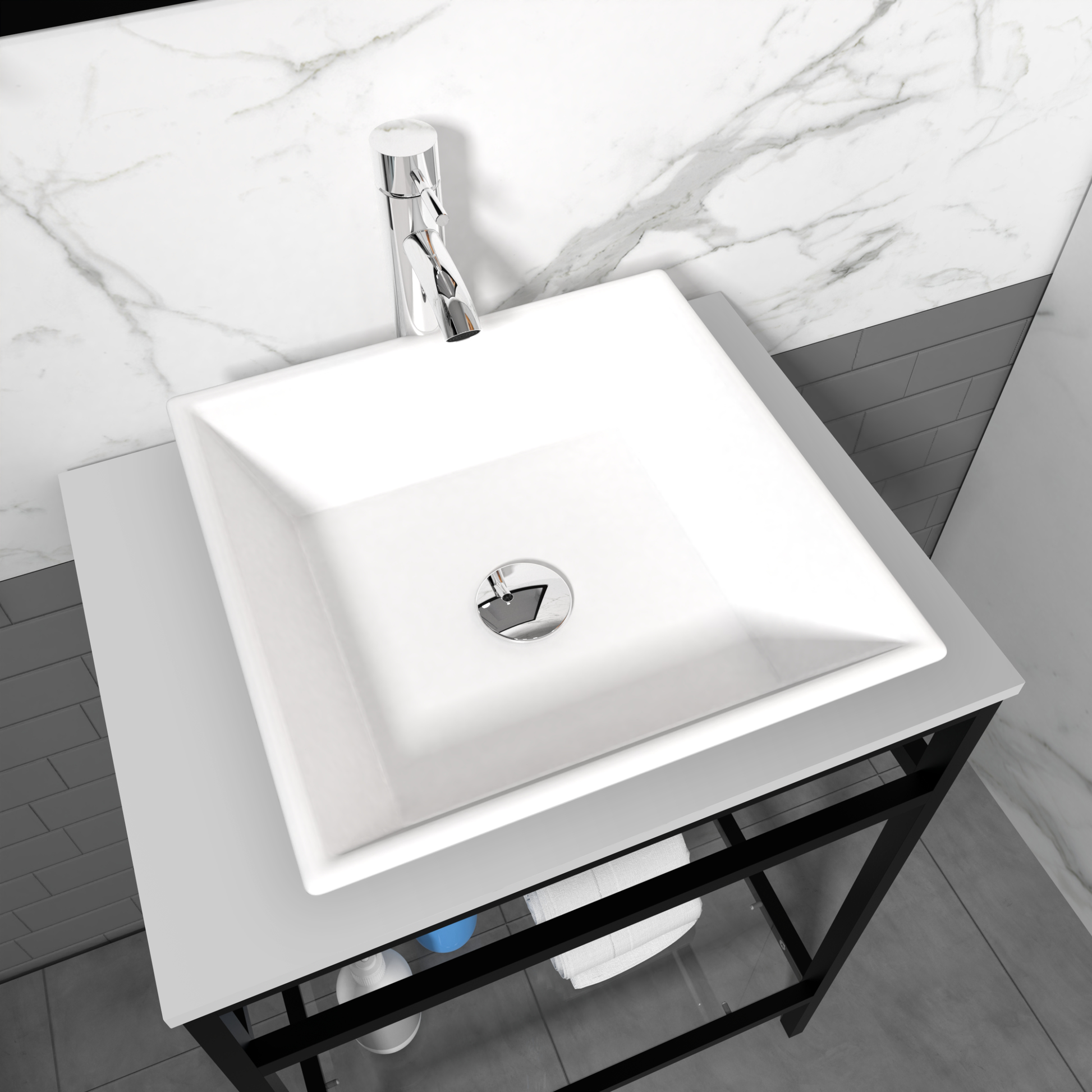 Goodyo 24" Bathroom Vanity Single Sink Countertop