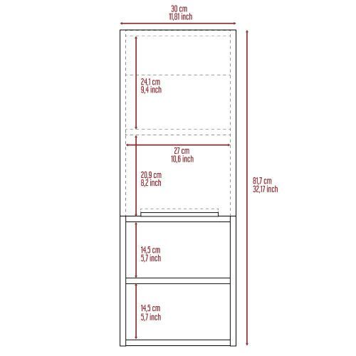 Medicine 32H" Single Door Cabinet, Two Interior gray-particle board-particle board