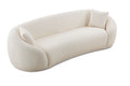 3 Person Sofa Modern Combination Half Moon Casual Teddy Bear Wool Sofa Curved Sofa, Snow White White Primary Living Space Medium Soft Delicate Duty Fabric 3 Seat