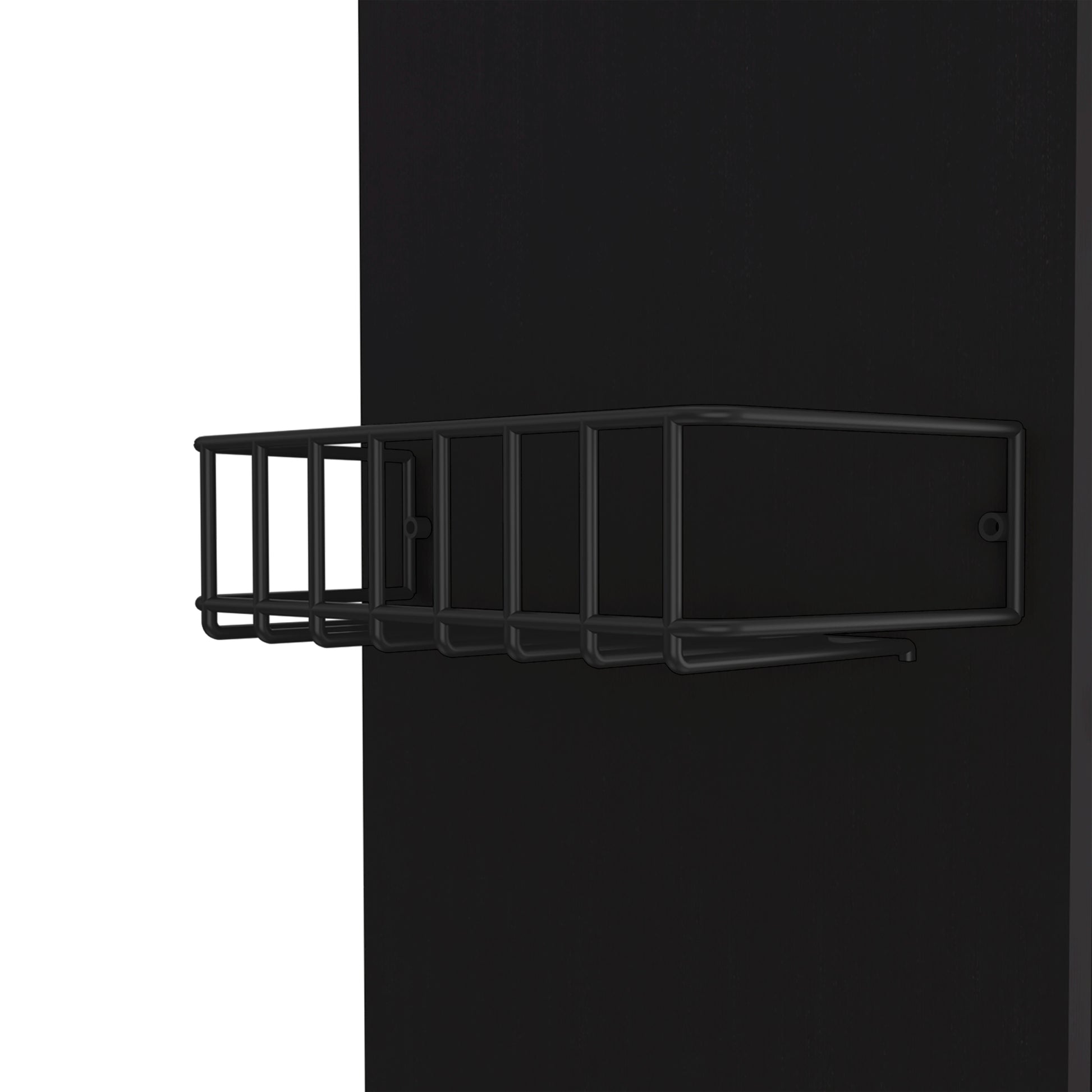 Opal Kitchen Cart, Single Door Cabinet, Four Casters, Black Black Particle Board Particle Board