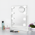 Hollywood Makeup Vanity Mirror with Lights, Desktop white-glass+metal