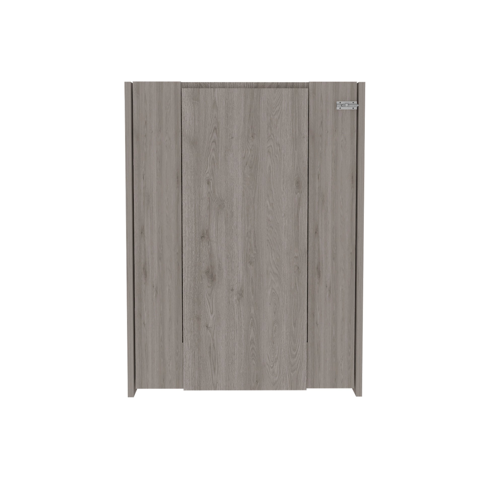 Wall Foldable Table With Multiple Shelves, Light Gray Gray Particle Board Particle Board