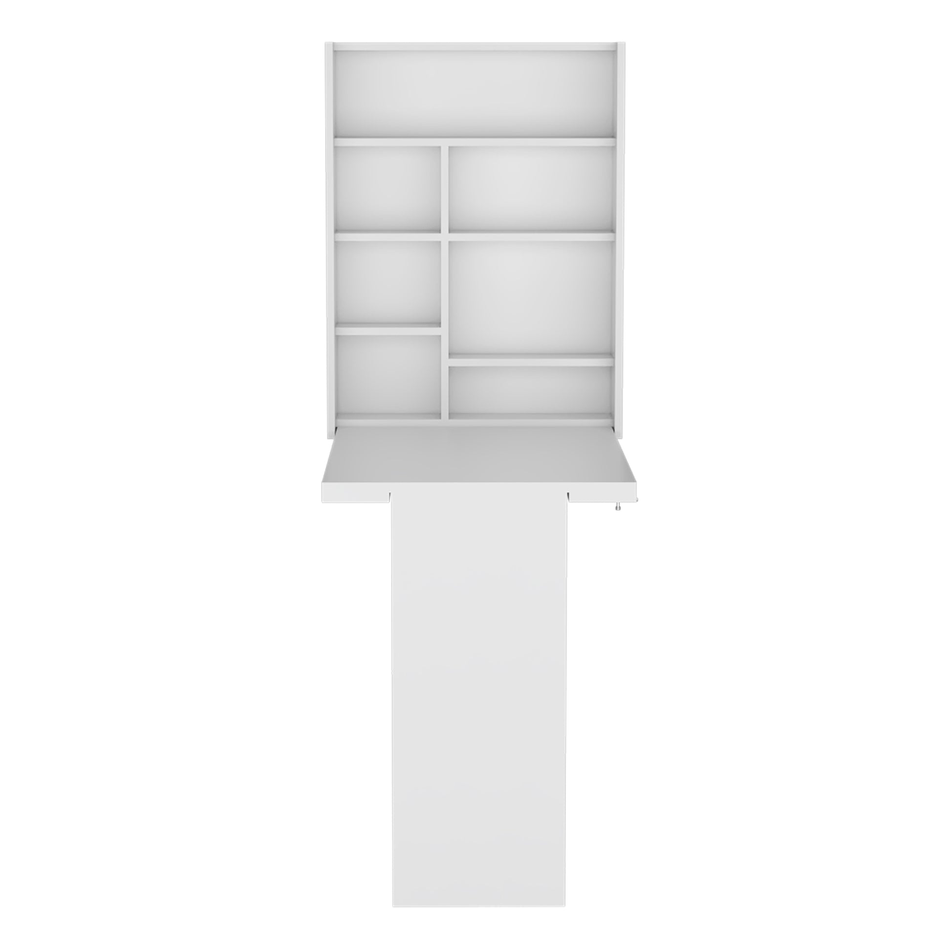 Toscana Wall Foldable Table With Multiple Shelves, White White Particle Board Particle Board