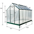 6.3'*10.2'*7' Polycarbonate Greenhouse, Heavy Duty Outdoor Aluminum Walk In Green House Kit With Rain Gutter, Vent And Door For Backyard Garden, Color Green Green Aluminium