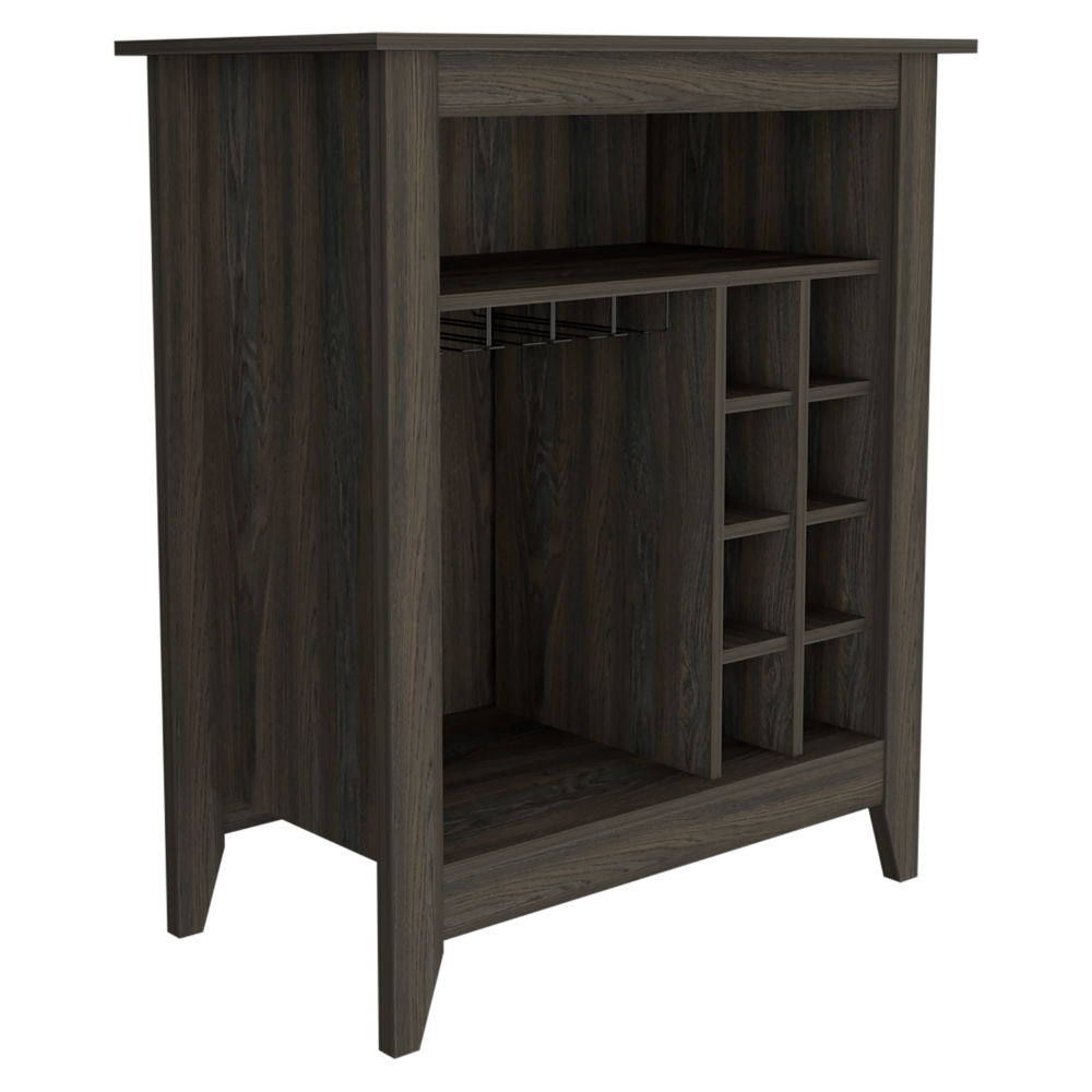 Bar Cabinet, One Open Drawer, One Open Shelf, Carbon Espresso Brown Particle Board Particle Board