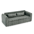 3 In 1 Pull Out Bed Sleeper, Modern Upholstered 3 Seats Lounge Sofa & Couches With Rolled Arms Decorated With Copper Nailsconvertible Futon 3 Seats Sofabed With Two Drawers And Two Pillows Grey Velvet Primary Living Space Medium Soft Cushion Back Square