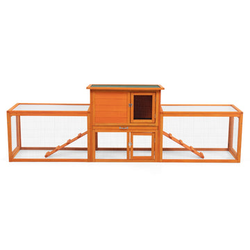 Large Three Box Rabbit Cage,For Indoor And Outdoor Use, Orange Orange Metal