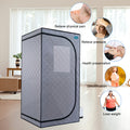 Portable Grey Mini Plus Style Steam Sauna Tent Personal Home Spa, With Steam Generator, Remote Control, Foldable Chair, Pvc . Easy To Install,Fast Heating, With Fcc & Ul Certification Cement Grey Polyester Polyester