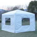 Outdoor 10X 10Ft Pop Up Gazebo Canopy Tent With Removable Sidewall With Zipper,2Pcs Sidewall With Mosquito Netting,With 4Pcs Weight Sand Bag,With Carry Bag White White Metal