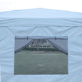 Outdoor 10X 10Ft Pop Up Gazebo Canopy Tent With Removable Sidewall With Zipper,2Pcs Sidewall With Mosquito Netting,With 4Pcs Weight Sand Bag,With Carry Bag White White Metal