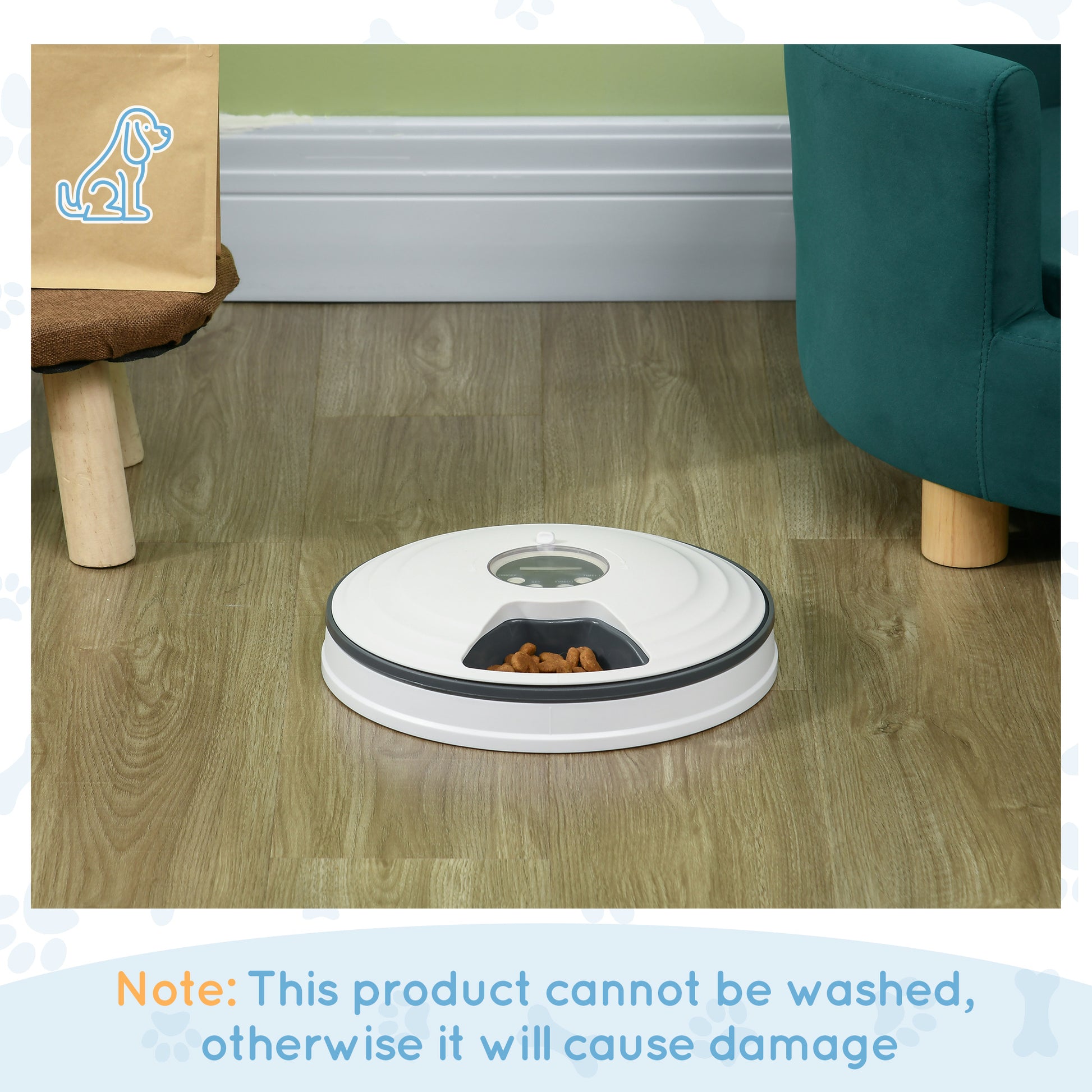 PawHut Automatic Pet Feeder for Cats Dogs with