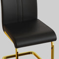 Modern Dining Chairs,Pu Faux Leather High Back Upholstered Side Chair With C Shaped Tube. Plating Golden Metal Legs For Dining Room Kitchen Vanity Patio Club Guest Office Chair Set Of 4 Black Pu Black Kitchen Dining Chairs Foam Pu