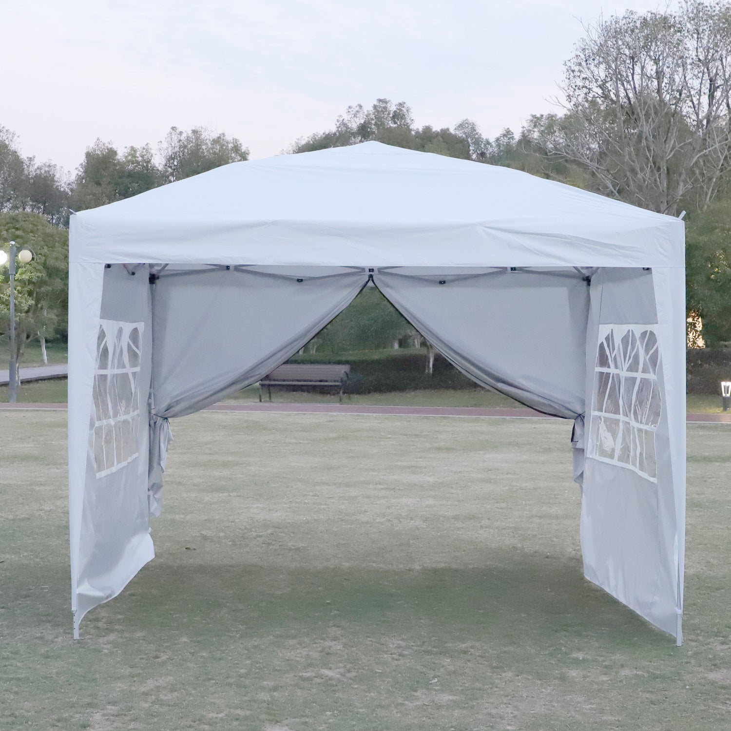 Outdoor 10x 10Ft Pop Up Gazebo Canopy Tent Removable white-metal