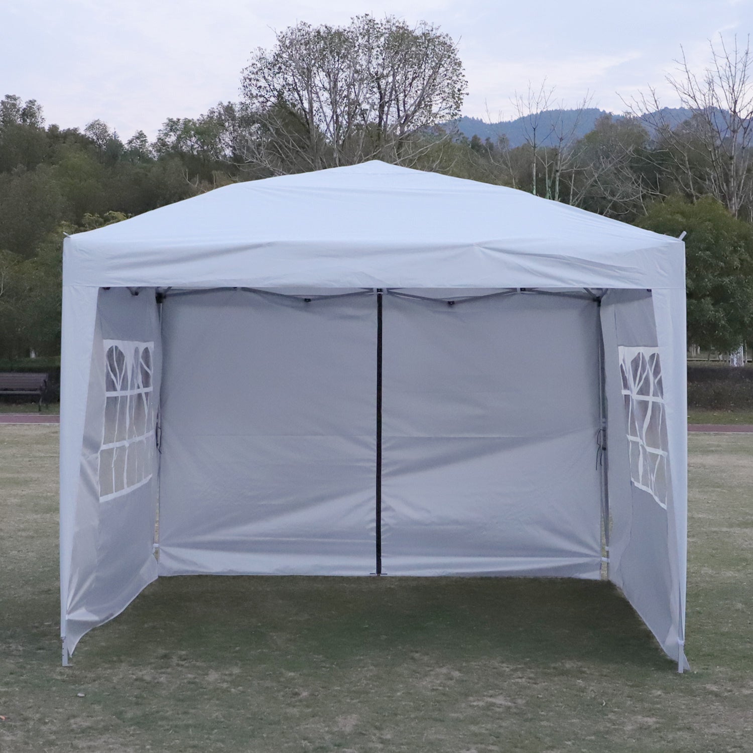 Outdoor 10x 10Ft Pop Up Gazebo Canopy Tent Removable white-metal