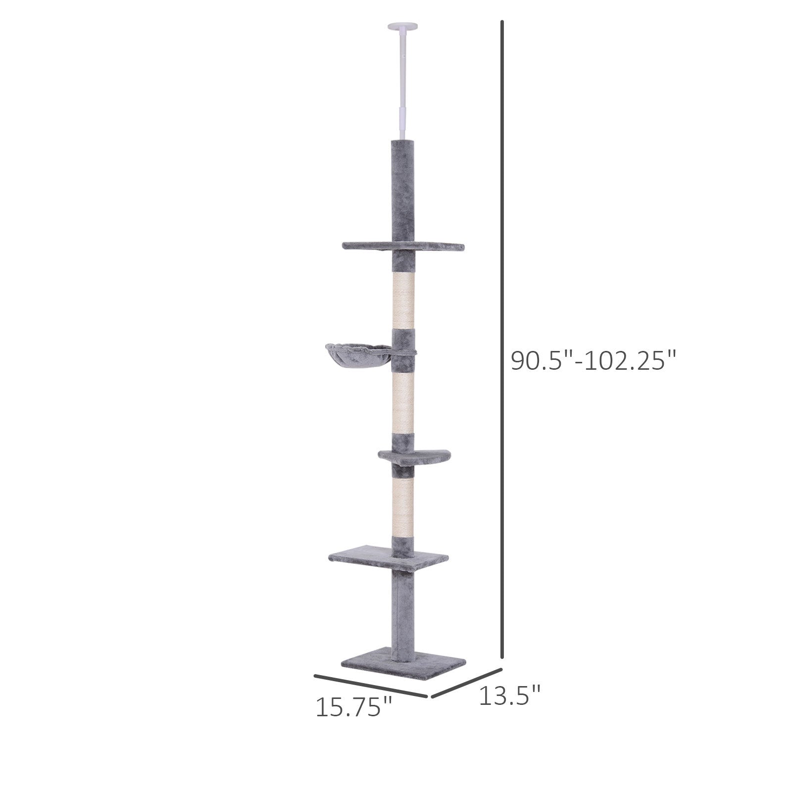 PawHut 9' Adjustable Height Floor To Ceiling