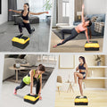 Height Adjustable Step Aerobics Platform Fitness Equipment Stepper Trainer Exercise Step Platform With 4 Riser Yellow Yellow Plastic