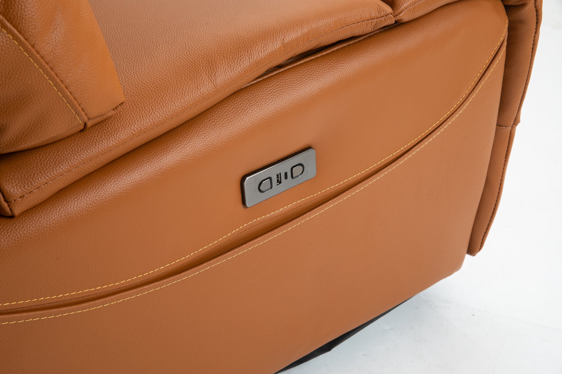 Lounge Chair Lift Chair Relax Sofa Chair Sitting Room Furniture Sitting Room Power Supply Elderly Electric Lounge Chair Orange Leather