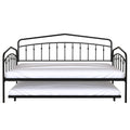 Fox Twin Daybed With Twin Trundle, Black Box Spring Not Required Twin Black Metal Bedroom Daybeds Metal