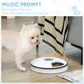 Pawhut Automatic Pet Feeder For Cats Dogs With Digital Led Display Timer, 6 Meal Trays For Wet Or Dry Food Dispenser White Abs