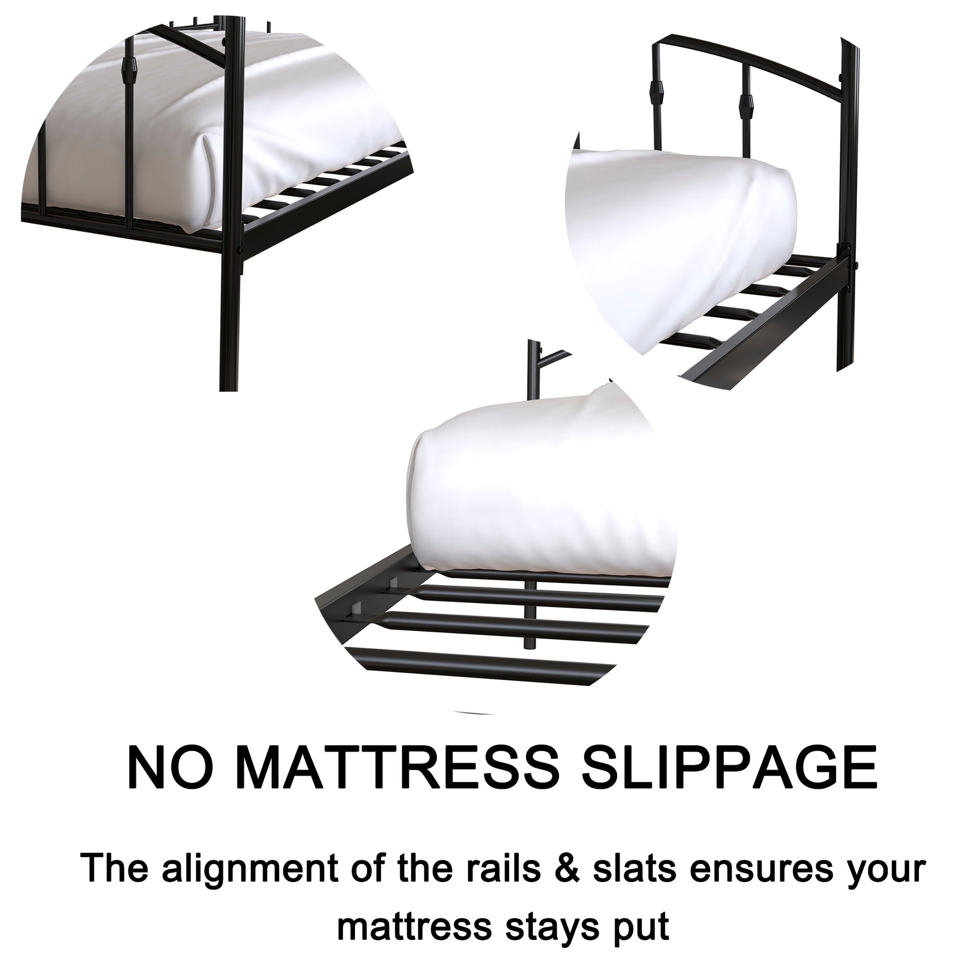 Fox Twin Daybed With Twin Trundle, Black Box Spring Not Required Twin Black Metal Bedroom Daybeds Metal