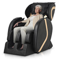 Massage Chair Recliner With Zero Gravity With Full Body Air Pressure Black Pu Leather