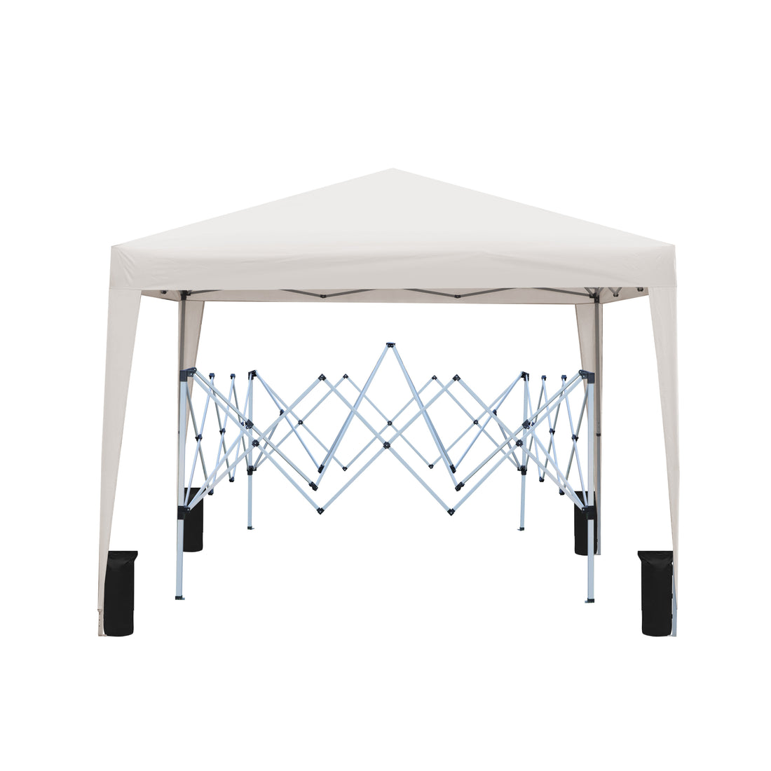Outdoor 10x 10Ft Pop Up Gazebo Canopy Tent with 4pcs beige-metal