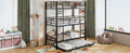 Metal Twin Size Triple Bunk Bed With Trundle, Black Antique Black Metal