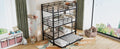 Metal Twin Size Triple Bunk Bed With Trundle, Black Antique Black Metal