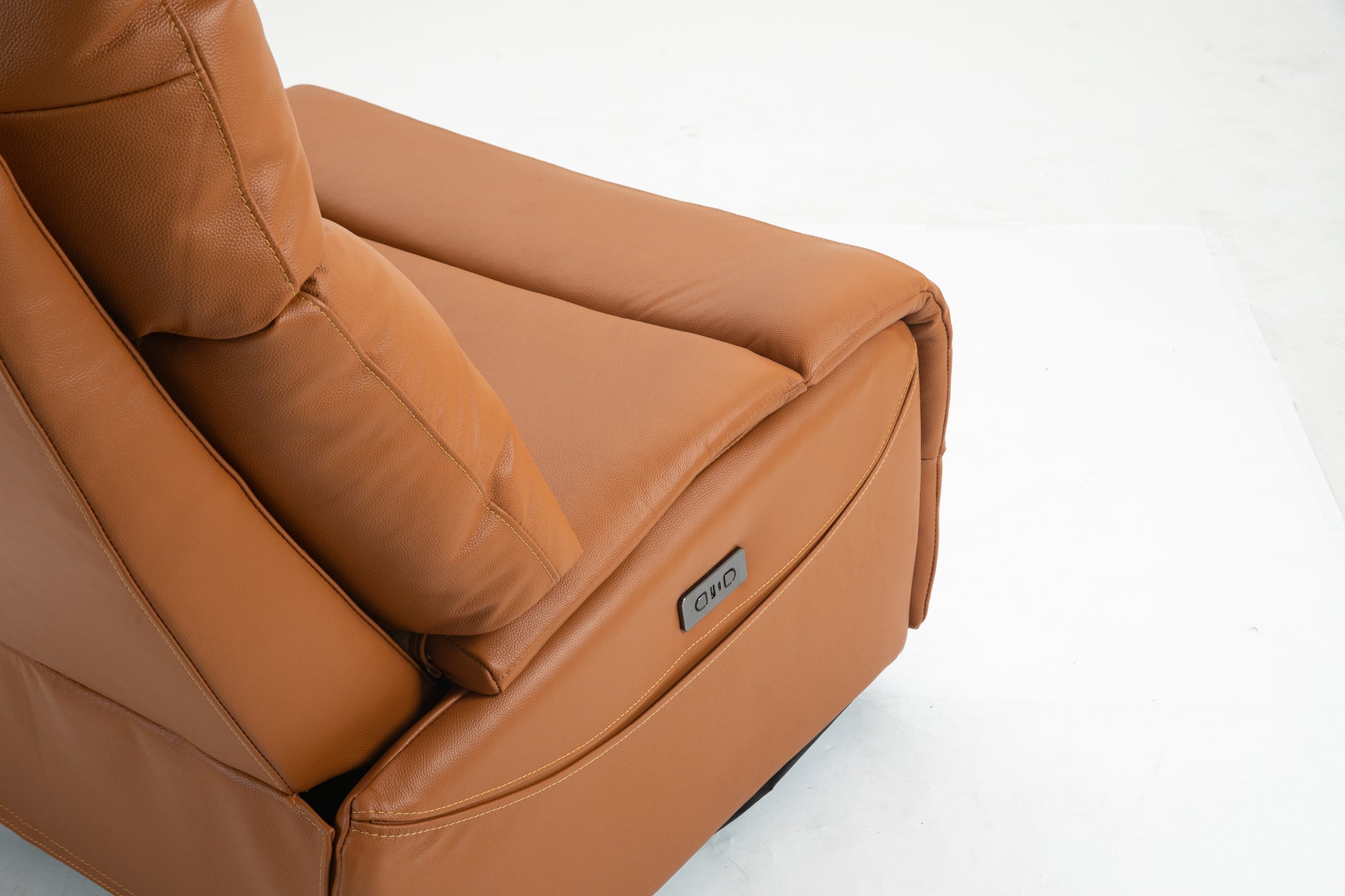 Lounge Chair Lift Chair Relax Sofa Chair Sitting Room Furniture Sitting Room Power Supply Elderly Electric Lounge Chair Orange Leather