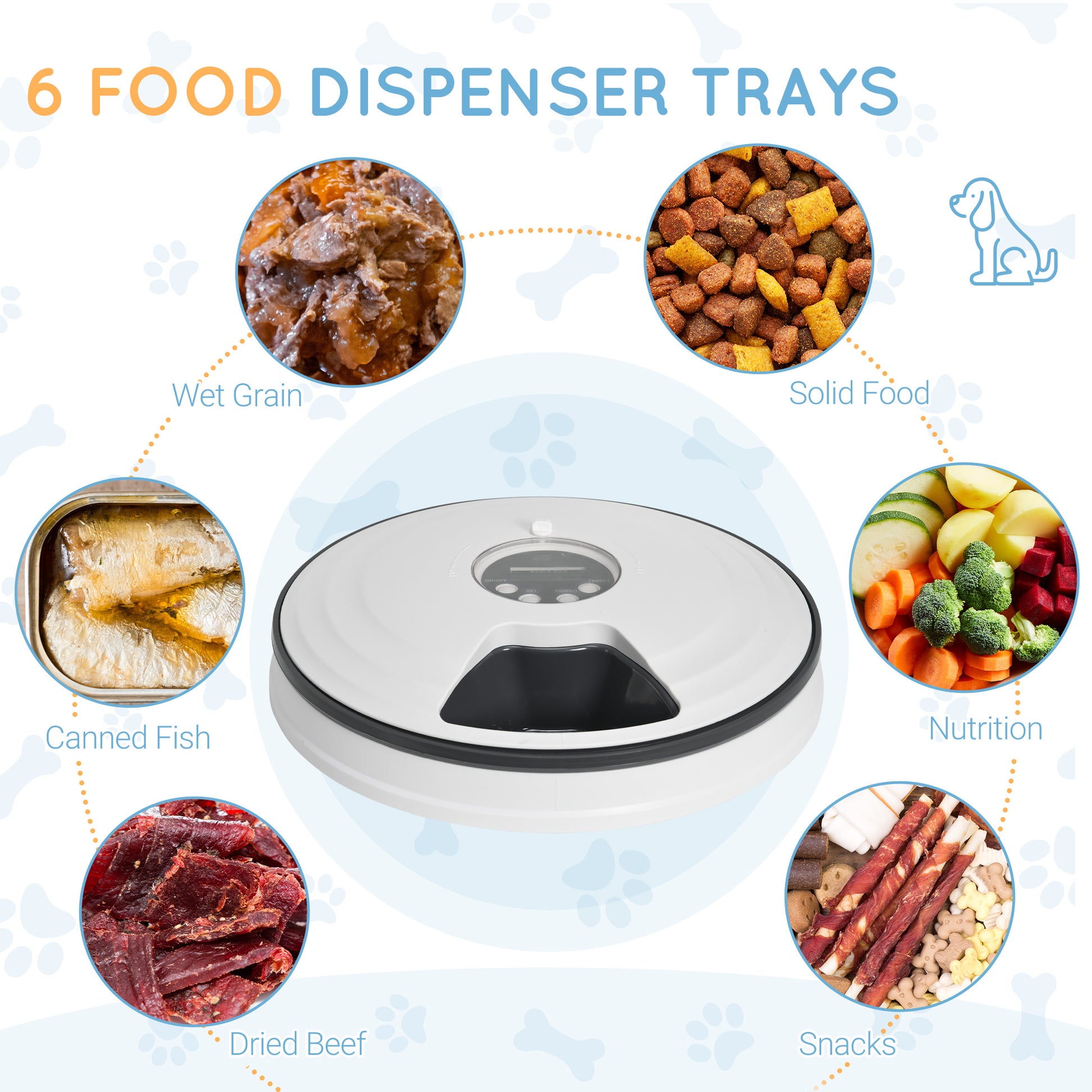 PawHut Automatic Pet Feeder for Cats Dogs with