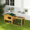 Pawhut 2 Levels Outdoor Rabbit Hutch With Openable Top, 59