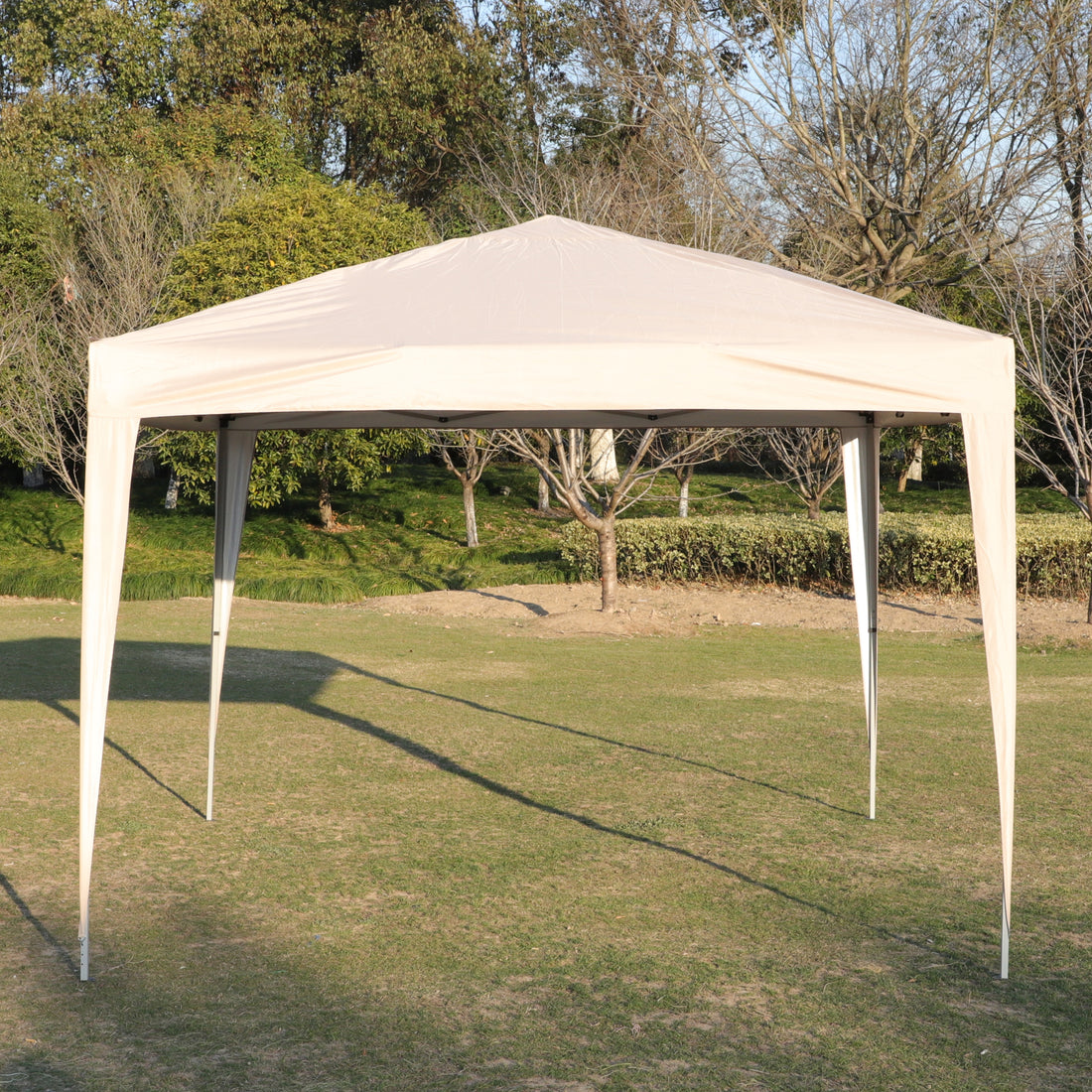 Outdoor 10x 10Ft Pop Up Gazebo Canopy Tent with 4pcs beige-metal