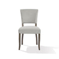 20 Inch Upholstered Solid Timber Flared Dining Chair, Set Of 2, Light Gray Gray Wood Fabric