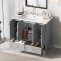 36'' Bathroom Vanity with Resin Sink Combo,Solid Wood 2-grey-4+-5+-adjustable