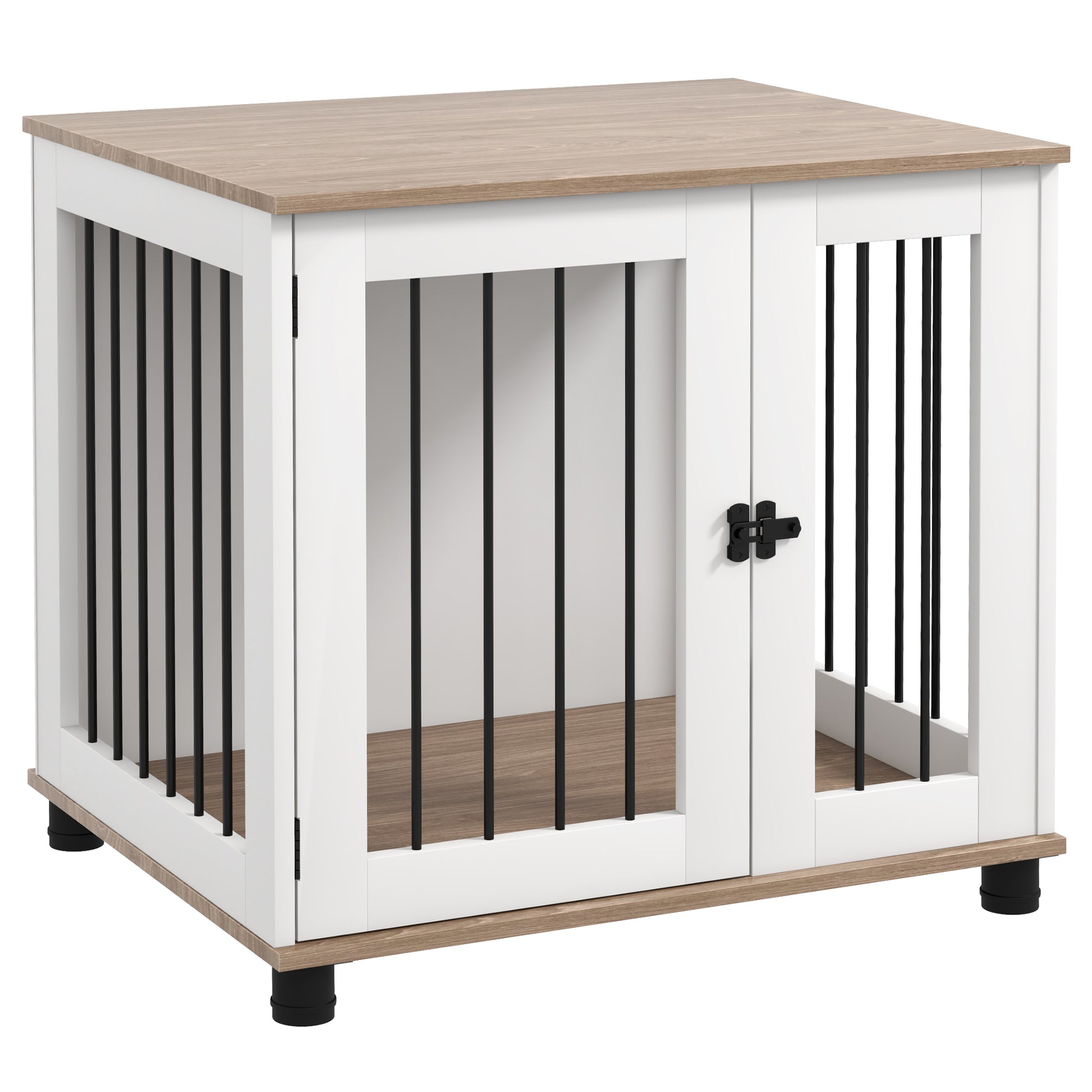 Pawhut Dog Crate Furniture, Side Table Indoor Dog Kennel, End Table Wi