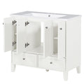 36'' Bathroom Vanity with Resin Sink Combo,Solid Wood 2-white-4+-5+-adjustable