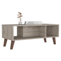 Siena Coffee Table, Two Open Shelves, Light Gray Gray Particle Board Particle Board