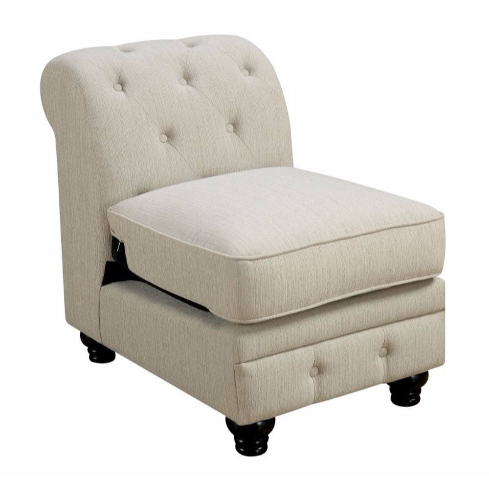 20 Inch Armless Sofa Chair, Linen Like Fabric,