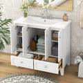 36'' Bathroom Vanity with Resin Sink Combo,Solid Wood 2-white-4+-5+-adjustable