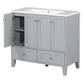 36'' Bathroom Vanity with Resin Sink Combo,Solid Wood 2-grey-4+-5+-adjustable