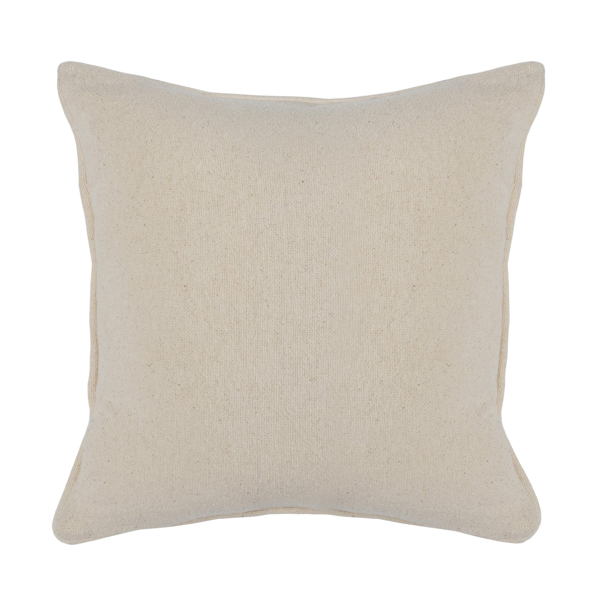 Fabric Throw Pillow with Medallion Print, Cream
