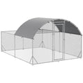 Pawhut Large Chicken Coop Metal Chicken Run For Chickens With Waterproof And Anti Uv Cover, Dome Shaped Walk In Fence Cage Hen House For Outdoor And Yard Farm Use, 1